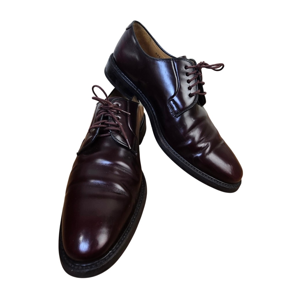 Sebago Oxblood Plain-Toe Derby Leather Shoes Dainite Sole Goodyear Welt Mens 9